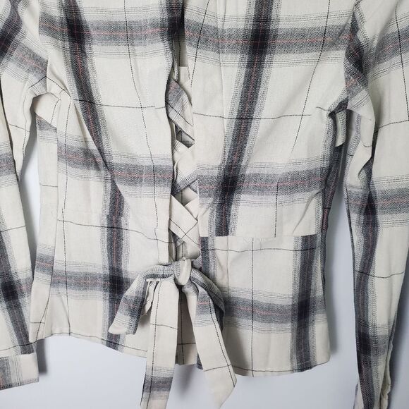NWT Heartloom Luka Plaid Lace-Up Back Shirt Size XS - Picture 9 of 10